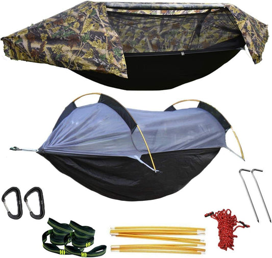 Wintming Hammock with Mosquito Net and Rain Fly Cover 3 in 1 Camping Hammock Tent 440Lbs Load