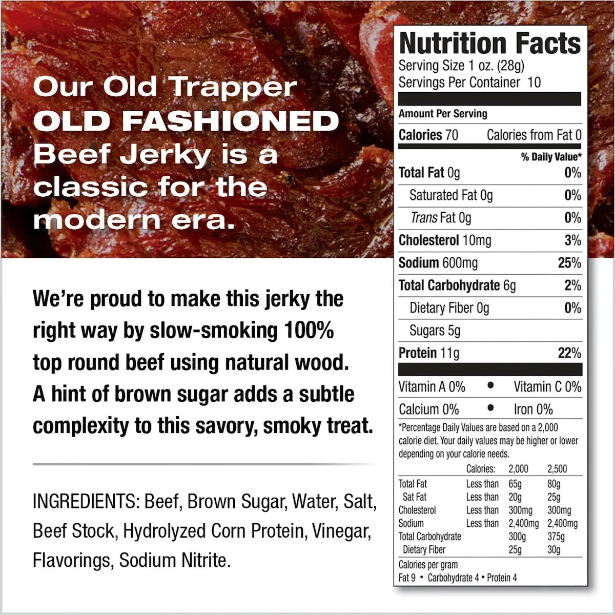 Naturally Smoked Original Old Fashioned Beef Jerky 10Oz Resealable Bag