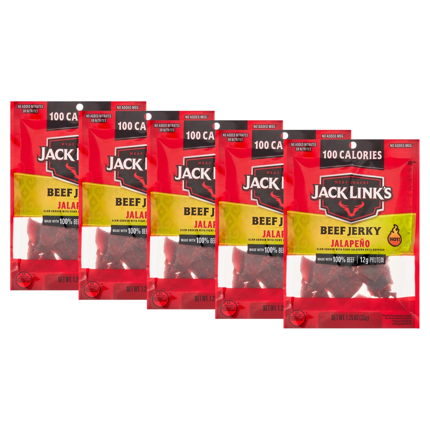 15 Pack -  Bulk Beef Jerky Jalapeño, Peppered, Sweet & Hot Flavored Variety Pack, (15 - 1.25 Oz. Bags), Snack Sized Packs