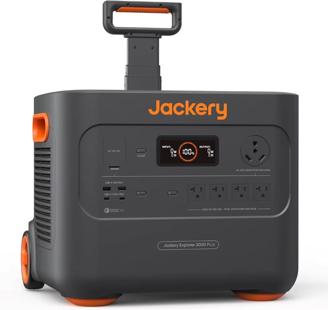 Jackery Portable Power Station Explorer 2000 plus 2042Wh Solar Generator, Compatible with Solar Panel for Outdoor RV Camping