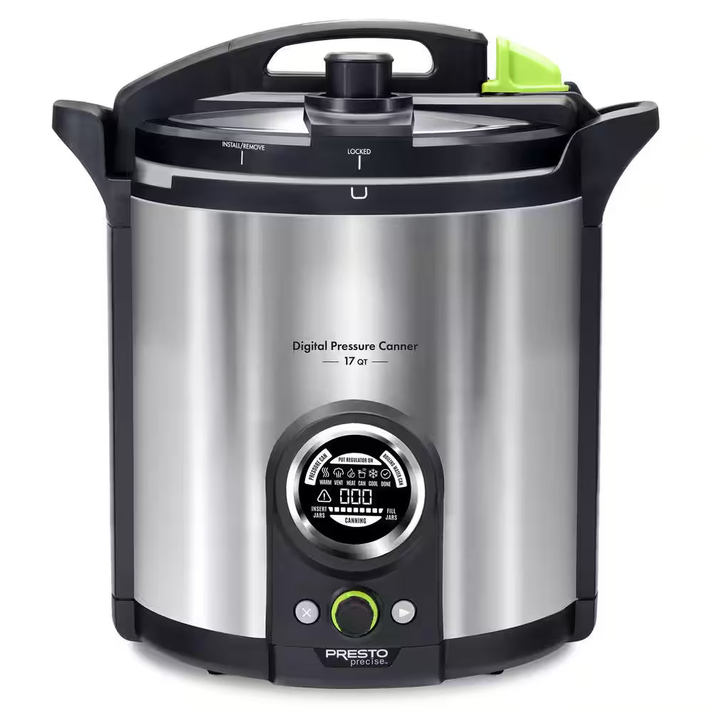 17 Qt. Electric Brushed Stainless Electric Precise Digital Pressure Canner and Pressure Cooker