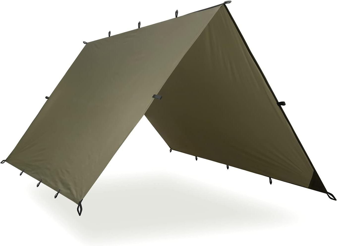 Safari Camping Tarp - Lightweight Durable Rain Fly - Waterproof Camping Essentials for Hiking, Backpacking & Hammock, 10 X 7 Ft, Olive Drab