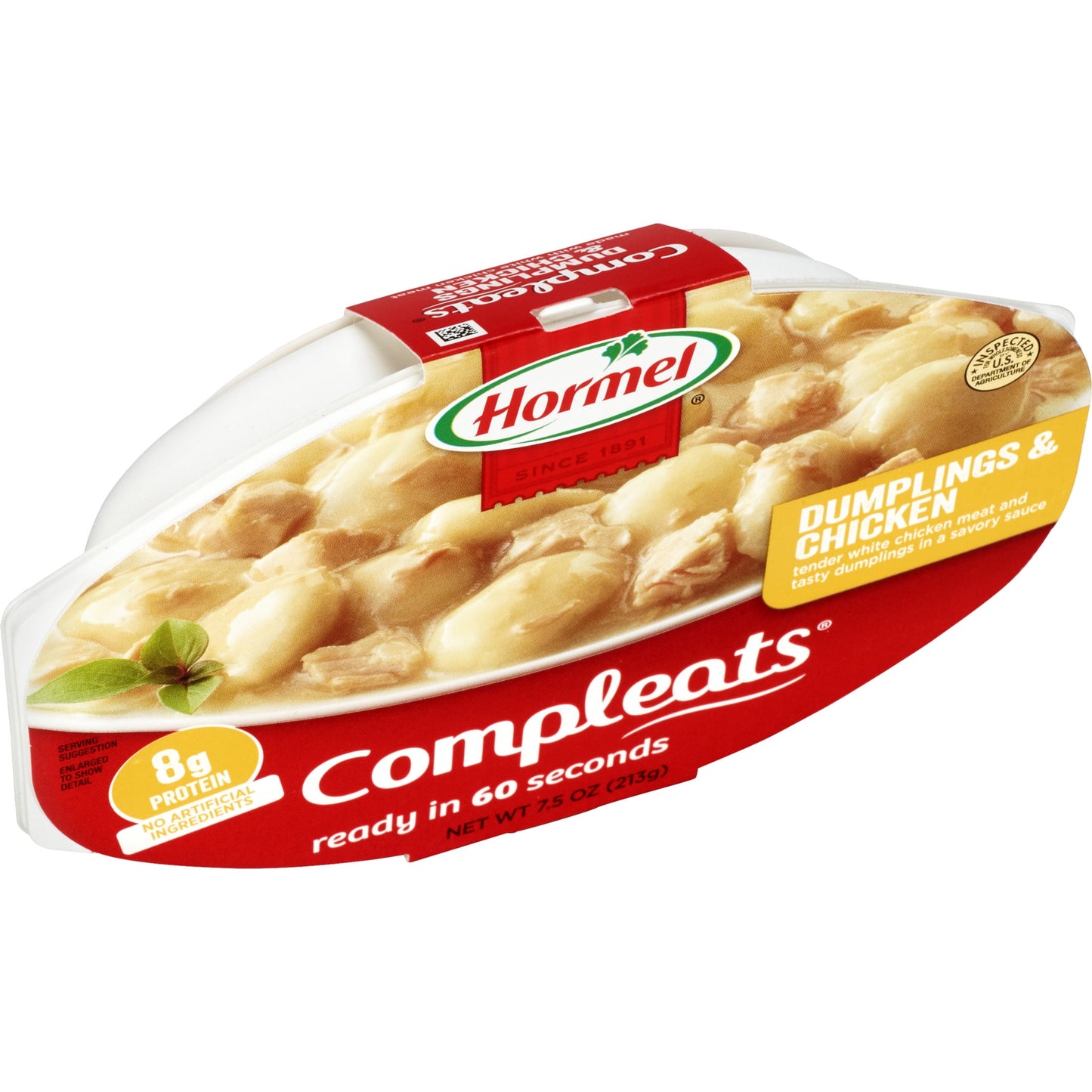 COMPLEATS Dumplings & Chicken, Shelf Stable, Serving Size 213 G, 7.5 Oz Plastic Tray