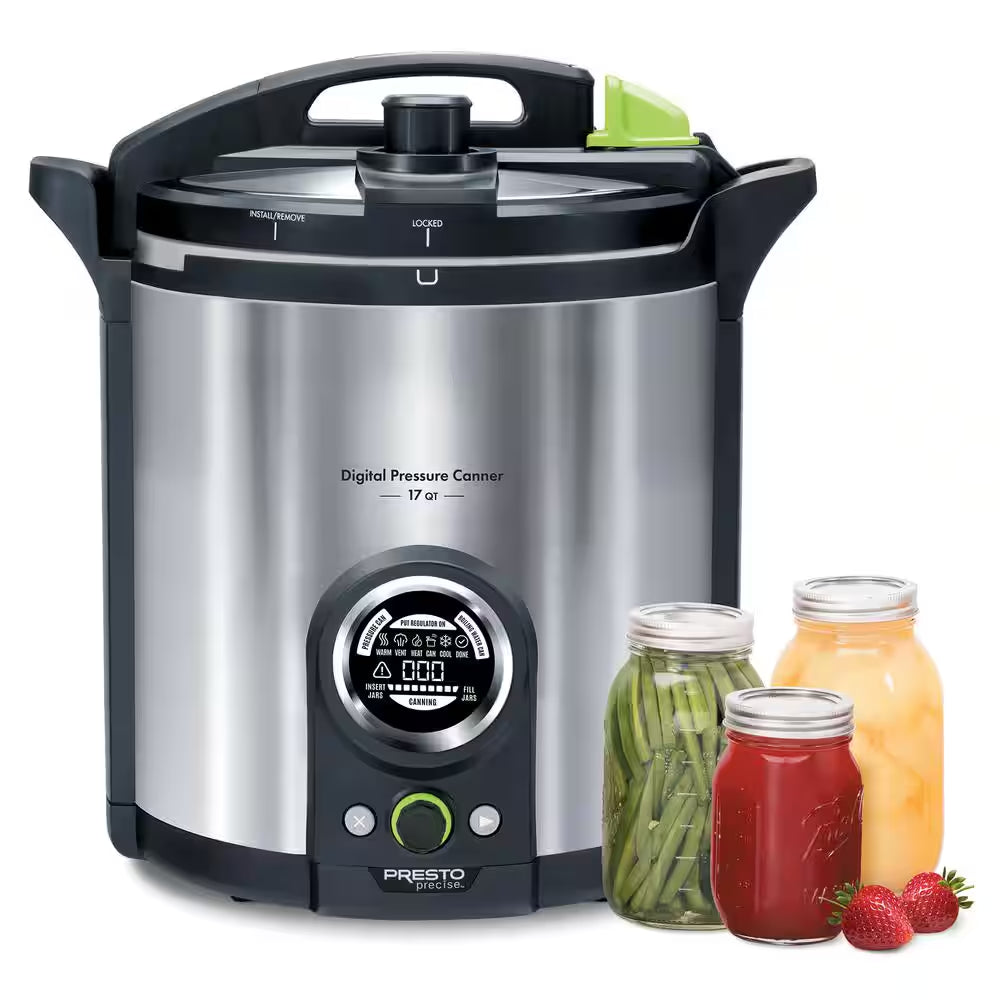 17 Qt. Electric Brushed Stainless Electric Precise Digital Pressure Canner and Pressure Cooker