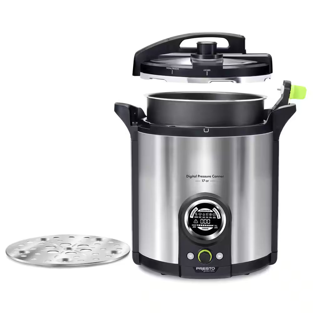 17 Qt. Electric Brushed Stainless Electric Precise Digital Pressure Canner and Pressure Cooker