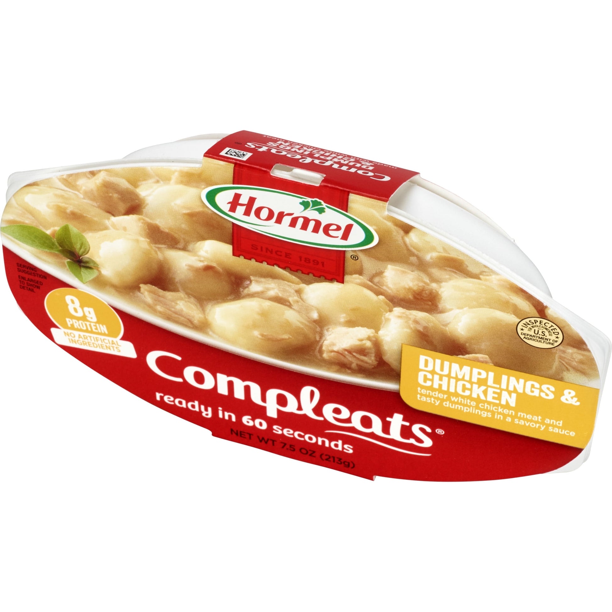 COMPLEATS Dumplings & Chicken, Shelf Stable, Serving Size 213 G, 7.5 Oz Plastic Tray