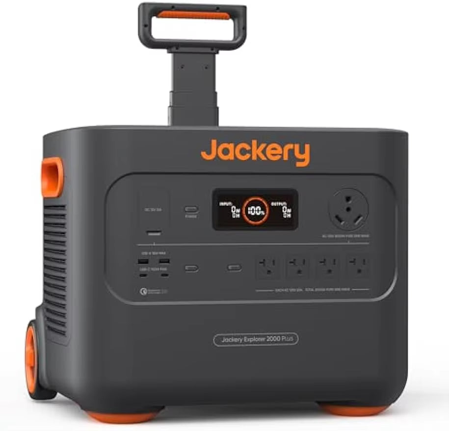 Jackery Portable Power Station Explorer 2000 plus 2042Wh Solar Generator, Compatible with Solar Panel for Outdoor RV Camping