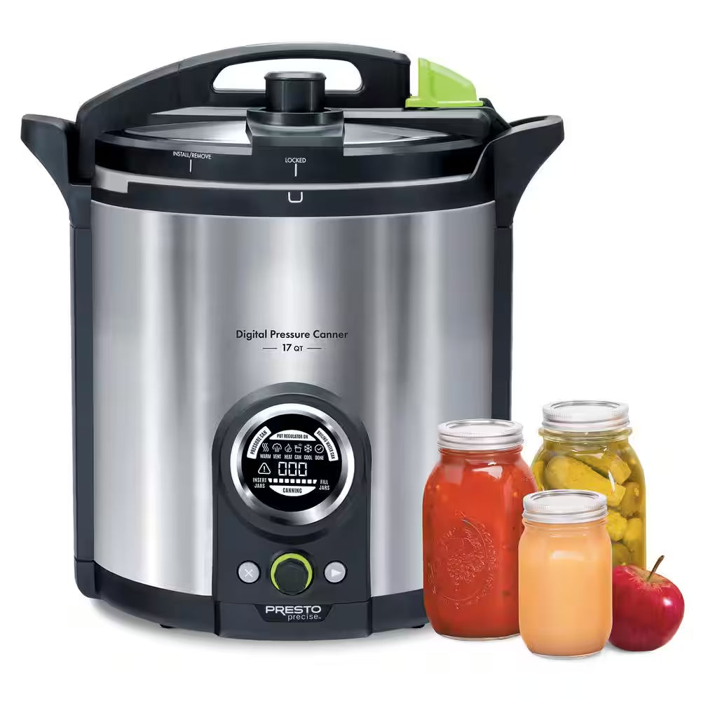 17 Qt. Electric Brushed Stainless Electric Precise Digital Pressure Canner and Pressure Cooker