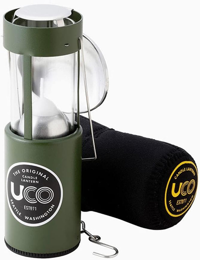 Original Candle Lantern Kit with 2 Survival Candles, Light Projector and Cocoon Case, Green