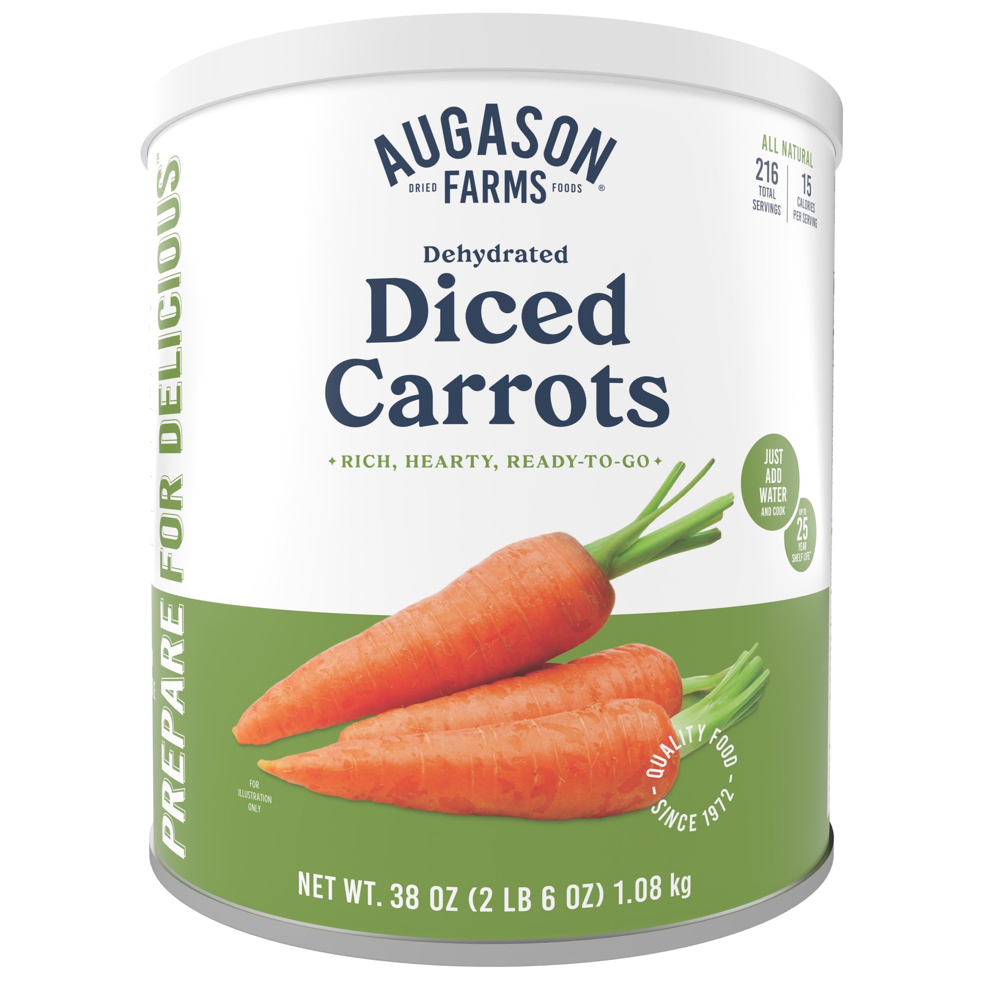 Emergency Food Dehydrated Diced Carrots, 38 Oz