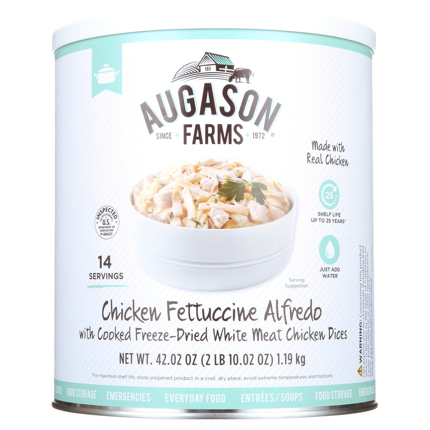 Freeze Dried Chicken Fettuccine Alfredo Kit 2 Lbs 10 Oz No. 10 Can