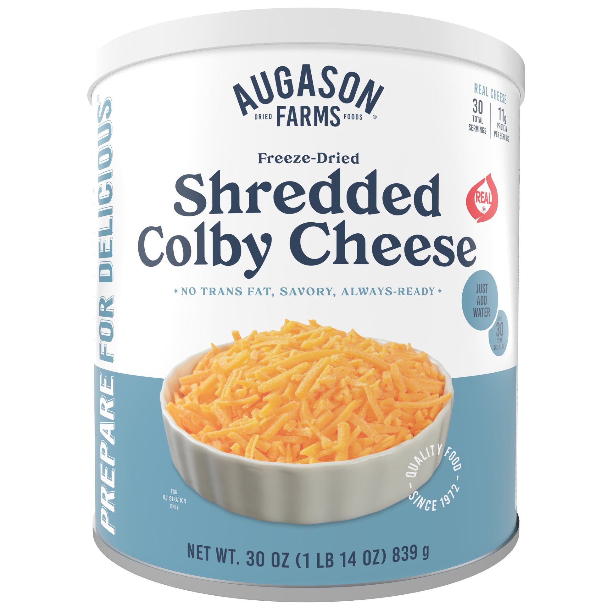 Freeze Dried Shredded Colby Cheese 1 Lbs 14 Oz No. 10 Can