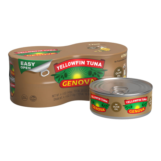 Premium Yellowfin Tuna in Olive Oil 4 - 5 Oz Cans