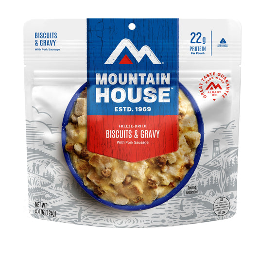 Biscuits & Gravy, Freeze-Dried Camping & Backpacking Food, 2 Servings