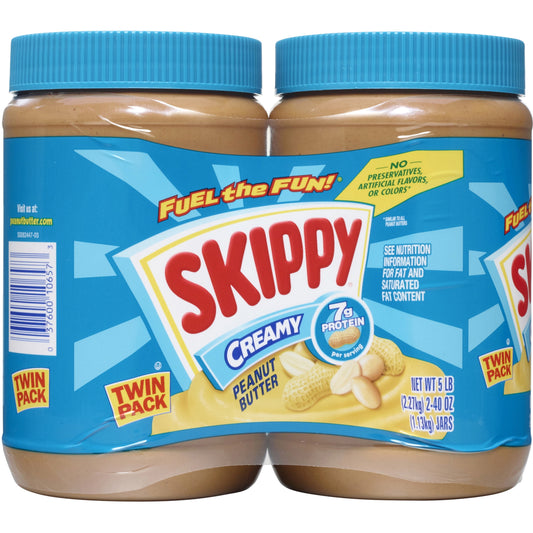 Creamy Peanut Butter Spread, Plastic Jar 40 Oz (2 Pack)