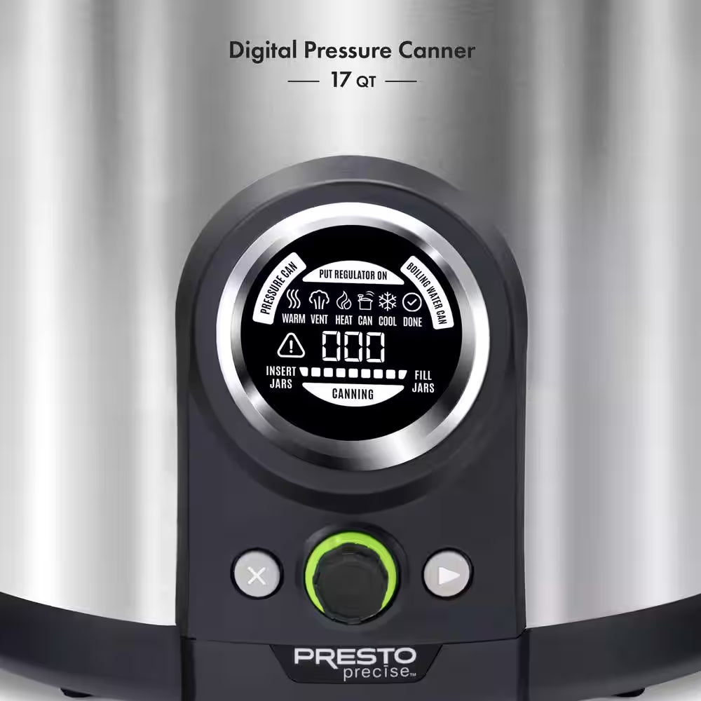 17 Qt. Electric Brushed Stainless Electric Precise Digital Pressure Canner and Pressure Cooker