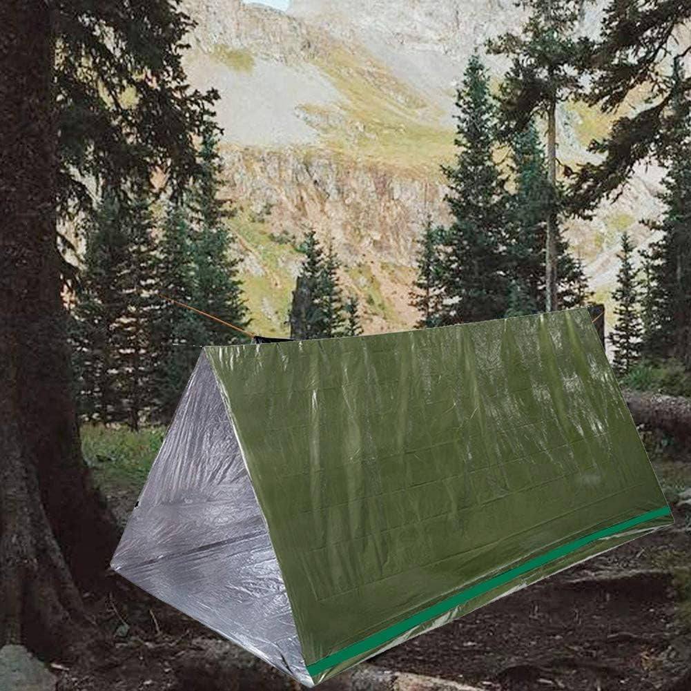 Waterproof Emergency Tent 2 Person Tent Survival Shelter Ultralight Survival Emergency Insulated Blanket for Camping Hiking