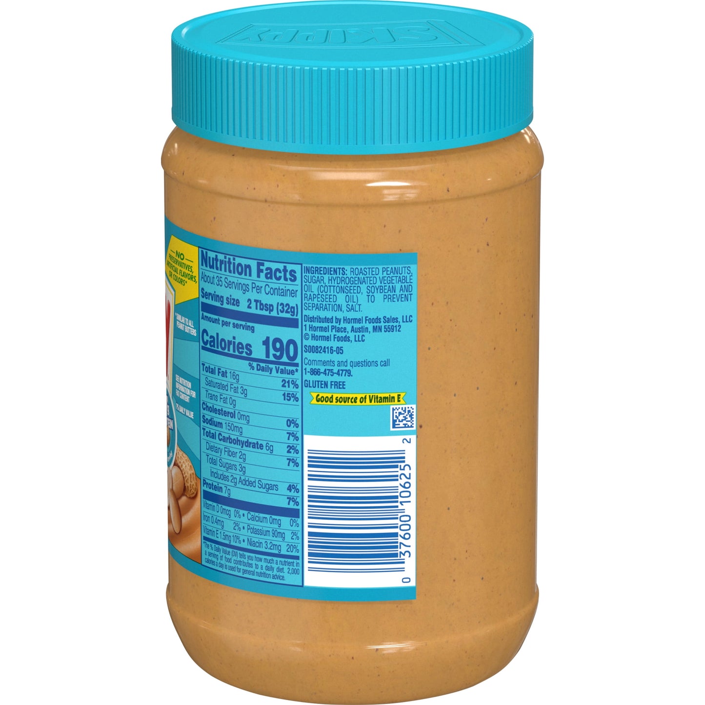 Creamy Peanut Butter Spread, Plastic Jar 40 Oz (2 Pack)