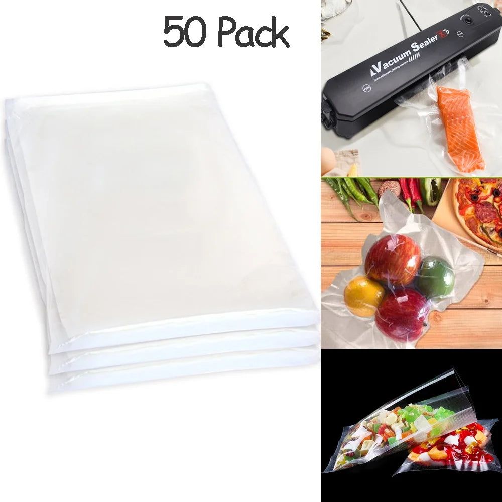 50 Pack Vacuum Sealer Bags 6.6" X 10" Vacuum Sealer Bag for Food Saver & Money Saver Vacuum Packing Machine Bag