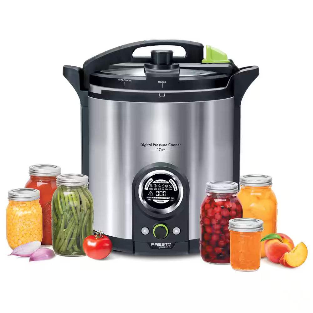 17 Qt. Electric Brushed Stainless Electric Precise Digital Pressure Canner and Pressure Cooker