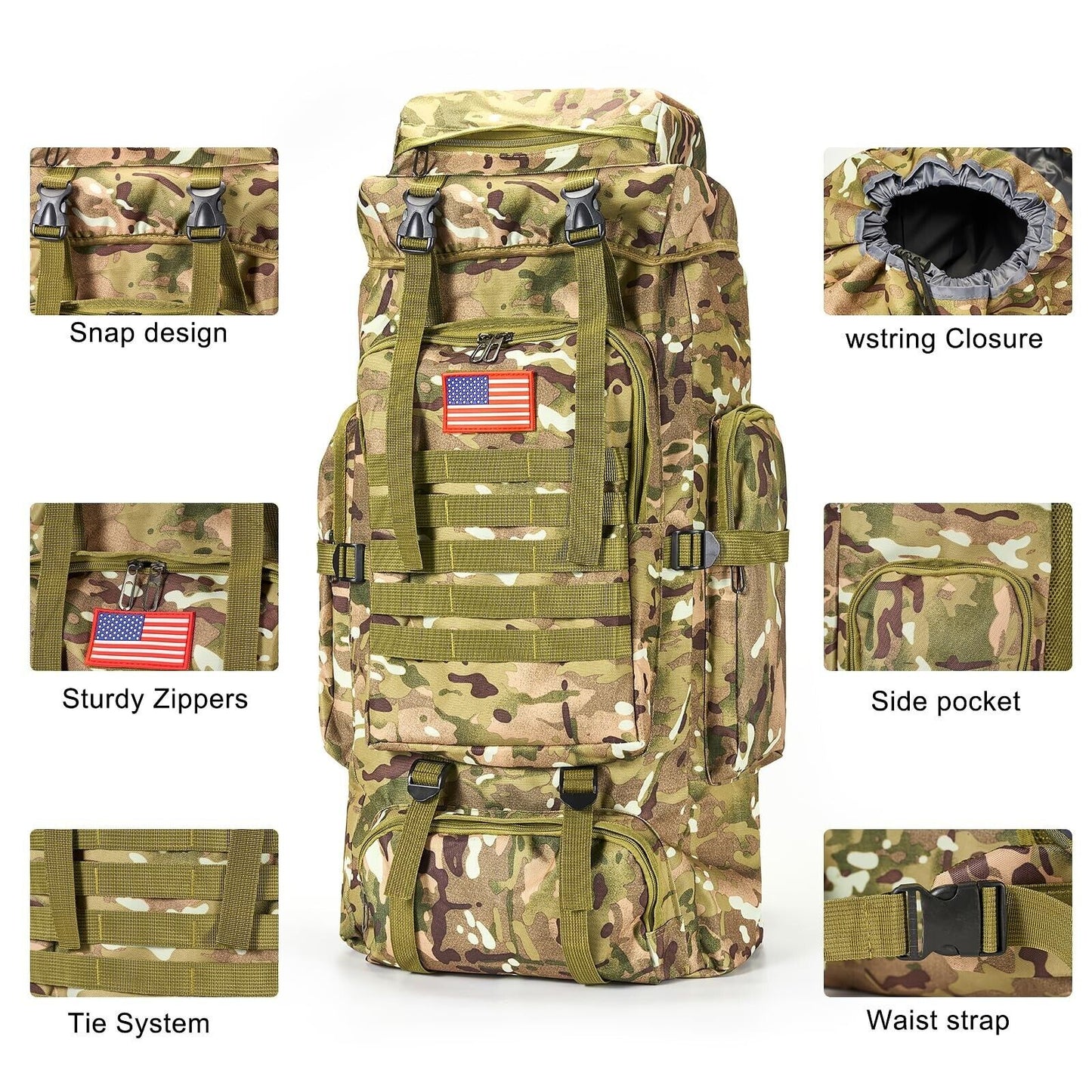 Survival Gear Professional Kit and Large Camping Backpack,First Aid Kit for A...