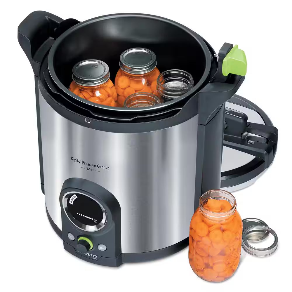 17 Qt. Electric Brushed Stainless Electric Precise Digital Pressure Canner and Pressure Cooker